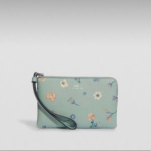 Coach Corner Zip Wristlet with Mystical Floral Print